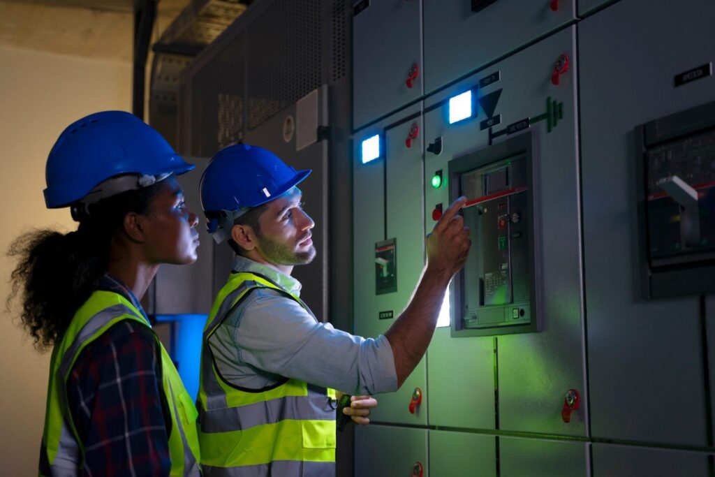 engineers are checking electronic system at basement 1536x1024 1